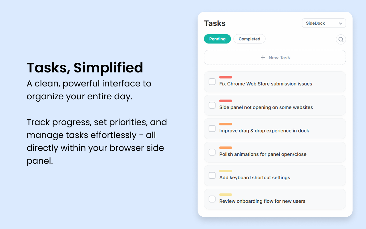 SideDock Multi-Tab Dock